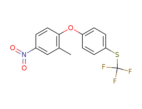 Molecular Structure of 106310-21-8 (2-(4-TRIFLUOROMETHYLTHIOBENZOXY)-5-NITROTOLUENE)