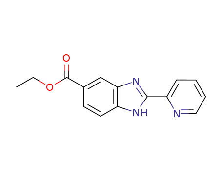 Molecular Structure of 63053-16-7 (1H-Benzimidazole-5-carboxylic acid, 2-(2-pyridinyl)-, ethyl ester)