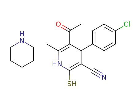 5-Acetyl-4-(4-chloro-phenyl)-2-mercapto-6-methyl-1,4-dihydro-pyridine-3-carbonitrile; compound with piperidine