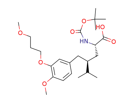 Molecular Structure of 878276-62-1 ((2S,4S)-2-tert-butoxycarbonylamino-4-[4-methoxy-3-(3-methoxypropoxy)benzyl]-5-methylhexanoic acid)