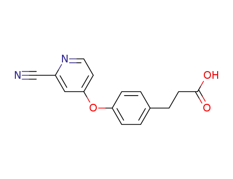 Molecular Structure of 900254-54-8 (3-{4-[(2-cyanopyridin-4-yl)oxy]phenyl}propanoic acid)
