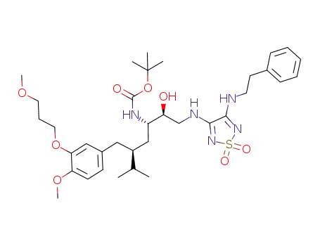 tert-butyl (2S,3S,5S)-5-(3-(3-methoxypropoxy)-4-methoxybenzyl)-1-(1,1-dioxo-4-(phenethylamino)-1,2,5-thiadiazol-3-ylamino)-2-hydroxy-6-methylheptan-3-ylcarbamate