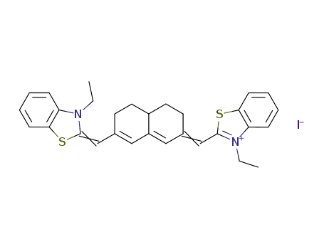 Molecular Structure of 19208-25-4 (3,3'-DIETHYL-9,11,13(PENTA-1'',3'',5''-TRIYL)-THIATRICARBOCYANINE IODIDE)