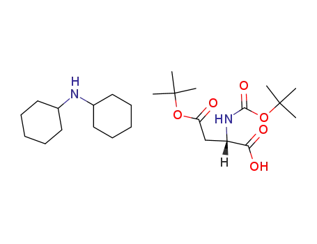 Molecular Structure of 1913-12-8 (4-tert-Butyl N-[(tert-butoxy)carbonyl]-L-aspartate dicyclohexylamine salt)