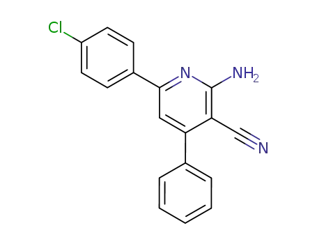Molecular Structure of 75356-07-9 (3-Pyridinecarbonitrile, 2-amino-6-(4-chlorophenyl)-4-phenyl-)