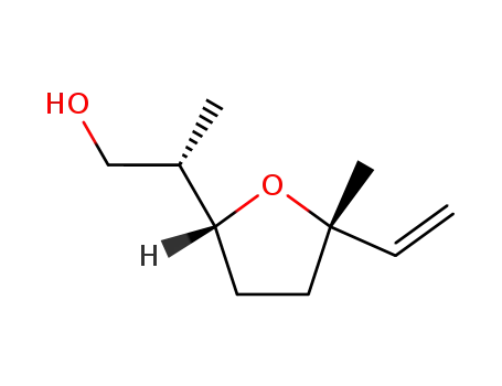 Molecular Structure of 33081-37-7 ((βS,2R,5S)-β,5-Dimethyl-5β-vinyltetrahydrofuran-2β-ethanol)