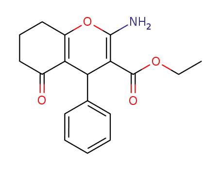 Molecular Structure of 107752-85-2 (ethyl 2-amino-5-oxo-4-phenyl-5,6,7,8-tetrahydro-4H-chromene-3-carboxylate)