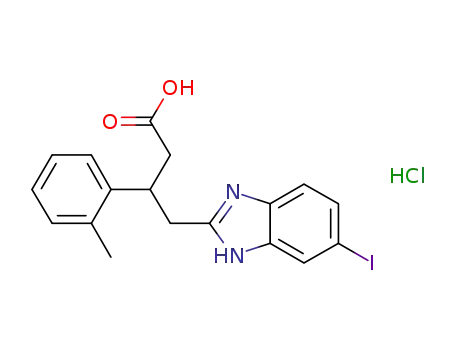 4-(5-iodo-2-benzimidazolyl)-3-(2-methylphenyl)butanoic acid monohydrochloride