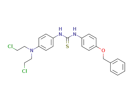 Molecular Structure of 872599-16-1 (Thiourea,
N-[4-[bis(2-chloroethyl)amino]phenyl]-N'-[4-(phenylmethoxy)phenyl]-)