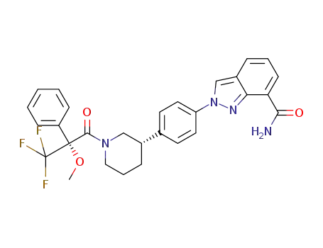2-(4-{(3S)-1-[(2R)-3,3,3-trifluoro-2-methoxy-2-phenylpropanoyl]piperidin-3-yl}phenyl)-2Hindazole-7-carboxamide