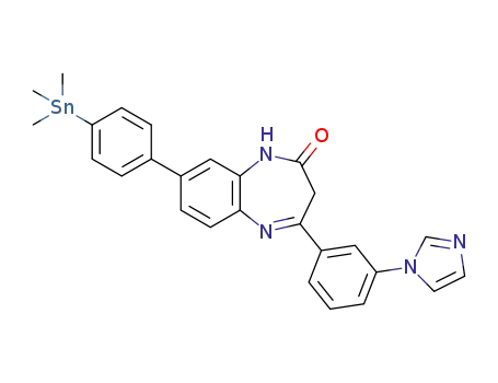 4-[3’-(1''H-imidazol-1''yl)phenyl]-8-[4'''-(trimethylstannyl)phenyl]-2,3-dihydro-1H-1,5-benzodiazepin-2-one