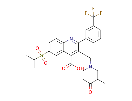 6-[(1-methylethyl)sulfonyl]-3-[(3-methyl-4-oxo-1-piperidinyl)methyl]-2-[3-(trifluoromethyl)phenyl]-4-quinolinecarboxylic acid