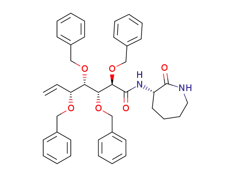 Molecular Structure of 1417606-39-3 ((2R,3R,4S,5R)-2,3,4,5-tetra(benzyloxy)-N-((S)-2-oxoazepan-3-yl)hept-6-enamide)