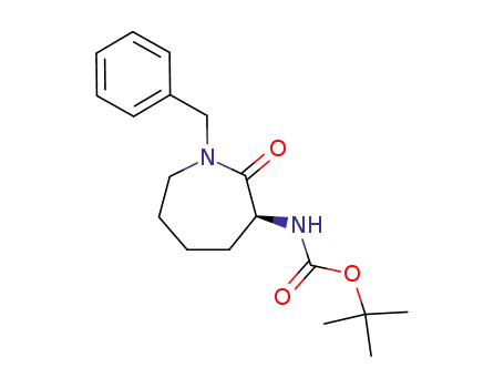 Molecular Structure of 380629-65-2 (Carbamic acid,
[(3S)-hexahydro-2-oxo-1-(phenylmethyl)-1H-azepin-3-yl]-,
1,1-dimethylethyl ester)