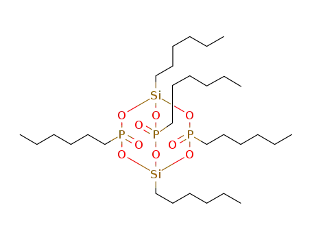 1,3,5,7,10-Pentahexyl-2,4,6,8,9,11-hexaoxa-3,7,10-triphospha-1,5-disila-bicyclo[3.3.3]undecane 3,7,10-trioxide