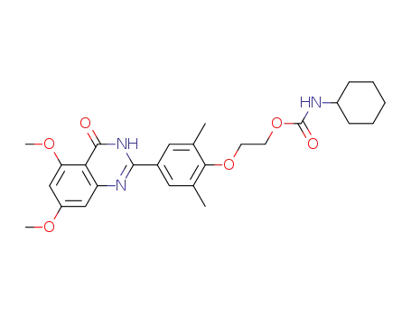 cyclohexylcarbamic acid-2-(4-(5,7-dimethoxy-4-oxo-3,4-dihydroquinazolin-2-yl)-2,6-dimethylphenoxy)ethyl ester