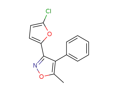 Molecular Structure of 775344-72-4 ((3-(5-chlorofuran-2-yl)-5-methyl-4-phenylisoxazole))