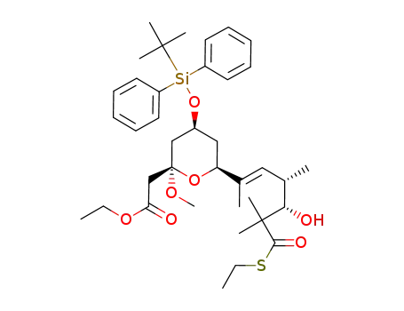 [(2R,4S,6S)-4-(tert-Butyl-diphenyl-silanyloxy)-6-((E)-(3S,4S)-5-ethylsulfanylcarbonyl-4-hydroxy-1,3,5-trimethyl-hex-1-enyl)-2-methoxy-tetrahydro-pyran-2-yl]-acetic acid ethyl ester
