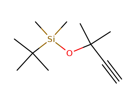 Molecular Structure of 98733-45-0 (Silane, (1,1-dimethylethyl)[(1,1-dimethyl-2-propynyl)oxy]dimethyl-)