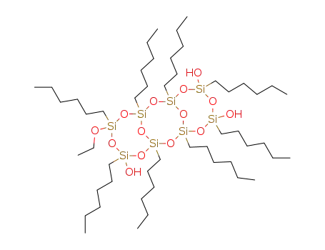 15-Ethoxy-1,3,5,7,9,11,13,15-octahexyl-2,4,6,8,10,12,14,16,17,18-decaoxa-1,3,5,7,9,11,13,15-octasila-tricyclo[9.5.1.1<sup>3,9</sup>]octadecane-5,7,13-triol