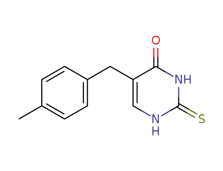 Molecular Structure of 63204-30-8 (5-(4-methylbenzyl)-2-thioxo-2,3-dihydropyrimidin-4(1H)-one)
