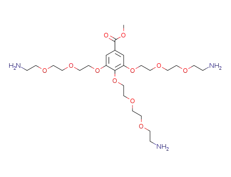 Molecular Structure of 202803-50-7 (3,4,5-Tris-{2-[2-(2-amino-ethoxy)-ethoxy]-ethoxy}-benzoic acid methyl ester)