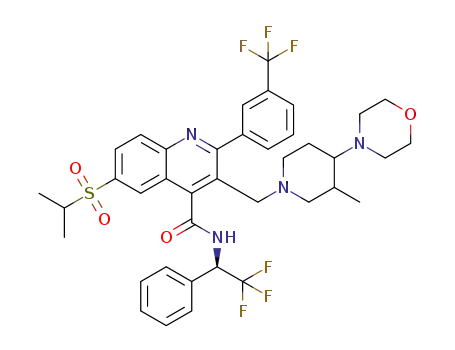 6-[(1-methylethyl)sulfonyl]-3-{[3-methyl-4-(4-morpholinyl)-1-piperidinyl]methyl}-2-[3-(trifluoromethyl)phenyl]N-[(1R)-2,2,2-trifluoro-1-phenylethyl]-4-quinolinecarboxamide
