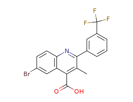 Molecular Structure of 1586-30-7 (6-bromo-3-methyl-2-(3-trifluoromethyl-phenyl)-quinoline-4-carboxylic acid)