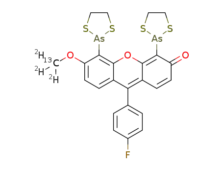 2,5-di-(1,3,2-dithiarsolan-2yl)-9(4-fluorophenyl)-6[13C<sub>2</sub>H<sub>3</sub>]methoxy-3-fluorone