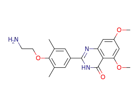 Molecular Structure of 1044871-46-6 (2-(4-(2-aminoethoxy)-3,5-dimethylphenyl)-5,7-dimethoxyquinazolin-4(3H)-one)