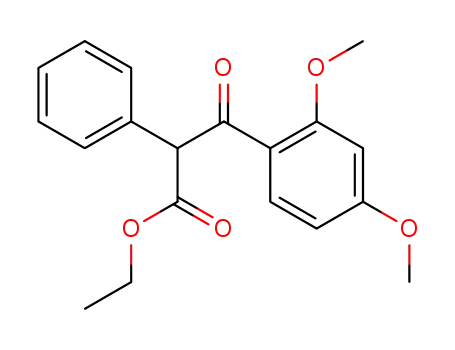 Molecular Structure of 102172-23-6 (3-(2,4-dimethoxy-phenyl)-3-oxo-2-phenyl-propionic acid ethyl ester)