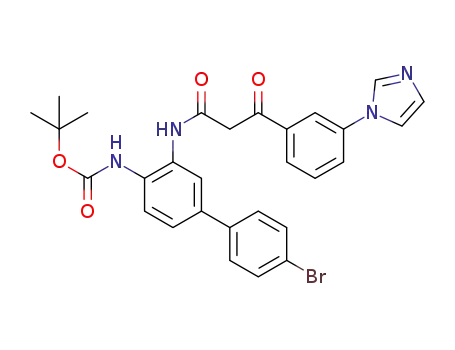 4-(4''''-bromophenyl)-1-(tert-butoxycarbonylamino)-2-{3’-[3''-(1'''H-imidazol-1'''-yl)phenyl]-3’-oxopropanamido}benzene