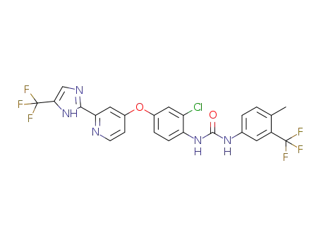 Molecular Structure of 1347008-73-4 (1-(2-chloro-4-(2-(5-(trifluoromethyl)-1H-imidazol-2-yl)pyridin-4-yloxy)phenyl)-3-(4-methyl-3-(trifluoromethyl)phenyl)urea)