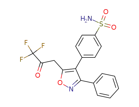 Molecular Structure of 181696-23-1 (4-[3-phenyl-5-(3,3,3-trifluoro-2-oxopropyl)isoxazol-4-yl]benzenesulfonamide)
