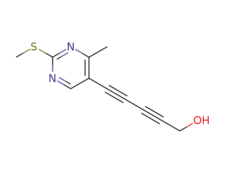 Molecular Structure of 157664-66-9 (2,4-Pentadiyn-1-ol, 5-[4-methyl-2-(methylthio)-5-pyrimidinyl]-)