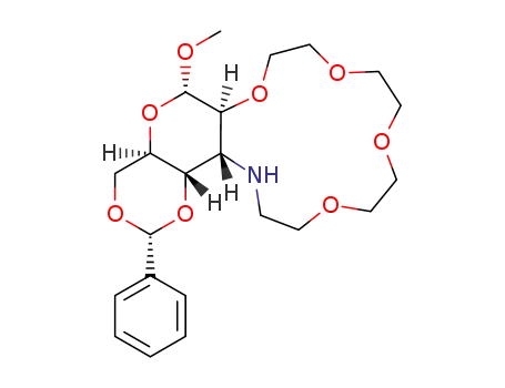 methyl 4,6-O-benzilydene-2,3-dideoxy-α-D-altropyranosido-[2,3-l]-1,4,7,10-tetraoxa-13-azacyclopentadecane