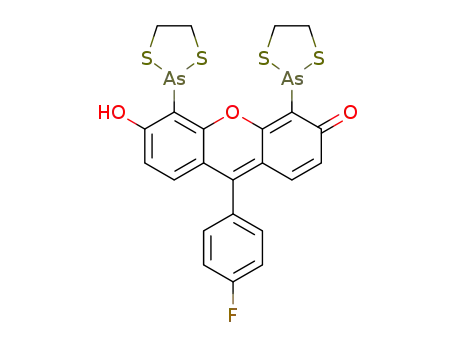 Molecular Structure of 1378318-62-7 (4,5-Bis(1,3,2-dithiarsolan-2-yl)-9-(4-fluorophenyl)-6-hydroxy-3H-xanthen-3-one)