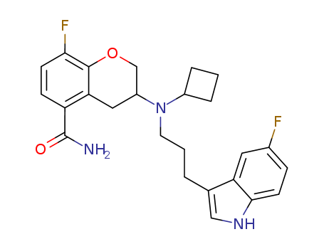 2H-1-Benzopyran-5-carboxamide, 3-[cyclobutyl[3-(5-fluoro-1H-indol-3-yl)propyl]amino]-8-fluoro-3,4-dihydro-, (3R)-