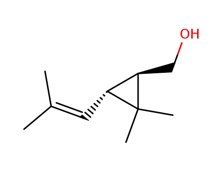 Molecular Structure of 18383-58-9 (TRANS-CHRYSANTHEMYL ALCOHOL, MIXTURE OF CA 10% CIS AND CA 90% TRANS, 98)