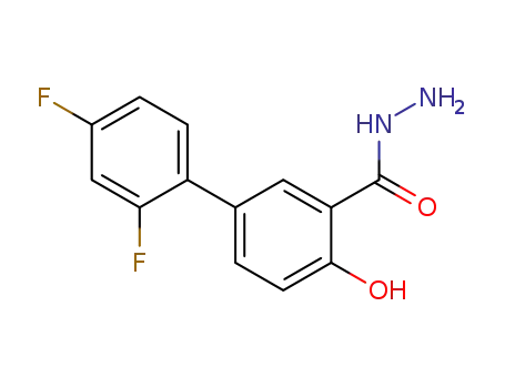 Molecular Structure of 662157-81-5 (2',4'-difluoro-4-hydroxybiphenyl-3-carboxylic acid hydrazide)