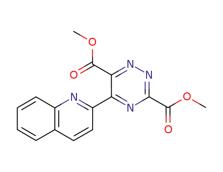 Molecular Structure of 88362-66-7 (1,2,4-Triazine-3,6-dicarboxylic acid, 5-(2-quinolinyl)-, dimethyl ester)