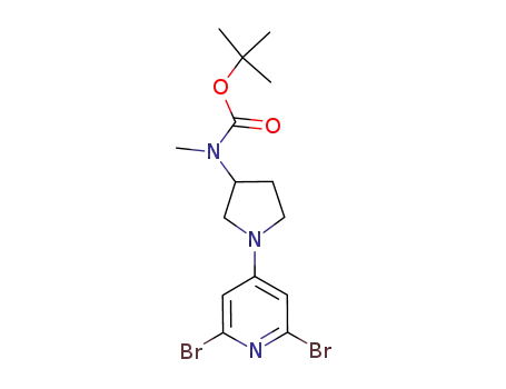 2,6-dibromo-4-(3-(N-methyl-N-tert-butoxycarbonylamino)pyrrolidino)pyridine