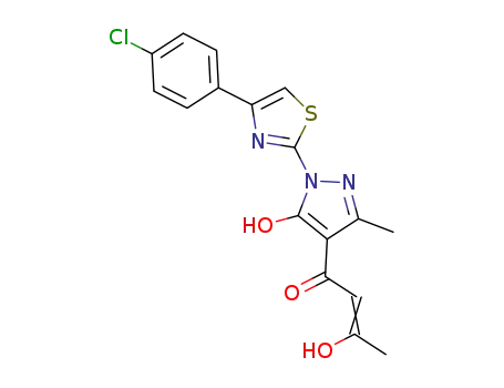 1-(1-[4-(4-CHLOROPHENYL)-1,3-THIAZOL-2-YL]-5-HYDROXY-3-METHYL-1H-PYRAZOL-4-YL)-3-HYDROXY-2-BUTEN-1-ONE