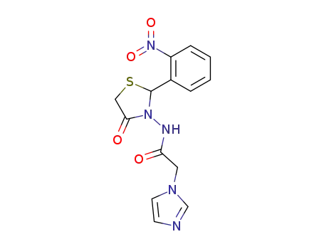 Molecular Structure of 219647-74-2 (2-imidazol-1-yl-<i>N</i>-[2-(2-nitro-phenyl)-4-oxo-thiazolidin-3-yl]-acetamide)