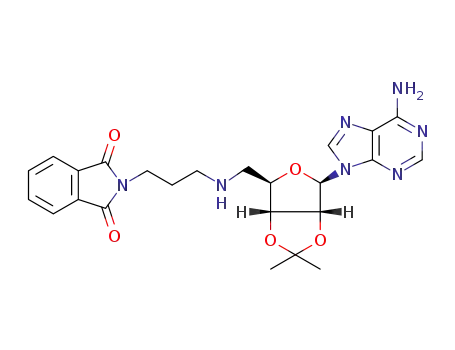 2-(3-((((3aR,4R,6R,6aR)-6-(6-amino-9H-purin-9-yl)-2,2-dimethyltetrahydrofuro[3,4-d][1,3]dioxol-4-yl)methyl)amino)propyl)isoindoline-1,3-dione