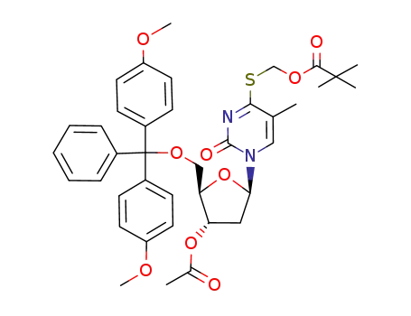 3'-O-acetyl-5'-O-dimethoxytrityl-4-S-pivaloyloxymethyl-4-thiothymidine