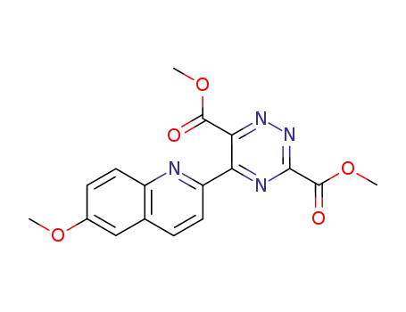 Molecular Structure of 88362-67-8 (1,2,4-Triazine-3,6-dicarboxylic acid, 5-(6-methoxy-2-quinolinyl)-,
dimethyl ester)
