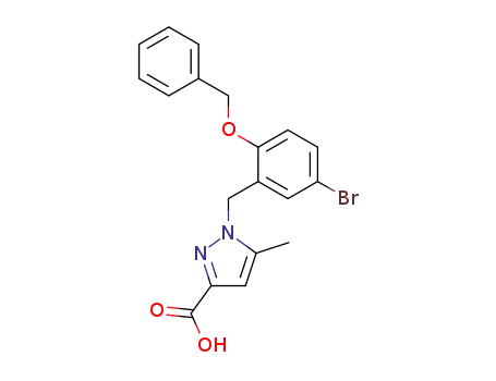 1H-Pyrazole-3-carboxylic acid,
1-[[5-bromo-2-(phenylmethoxy)phenyl]methyl]-5-methyl-