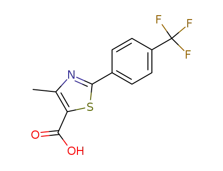 Molecular Structure of 144059-86-9 (4-METHYL-2-[4-(TRIFLUOROMETHYL)PHENYL]THIAZOLE-5-CARBOXYLIC ACID)