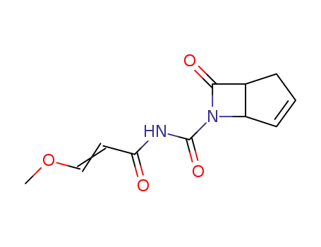 Molecular Structure of 688038-53-1 (6-Azabicyclo[3.2.0]hept-3-ene-6-carboxamide,
N-(3-methoxy-1-oxo-2-propenyl)-7-oxo-)